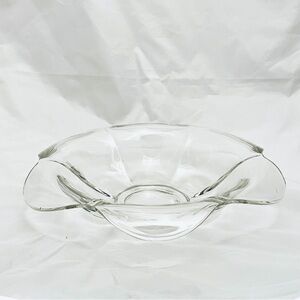 Heisey Glass Clear Console Bowl, Flower Shaped, Vintage EUC